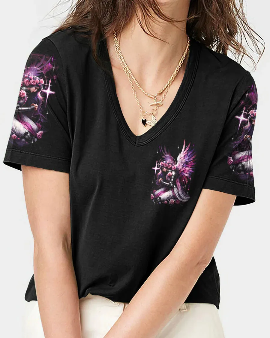 Christianartbag 3D T-Shirt For Women, I Believe In God Warrior Women's All Over Print Shirt, Christian Shirt, Faithful Fashion, 3D Printed Shirts for Christian Women, CABDS02261223