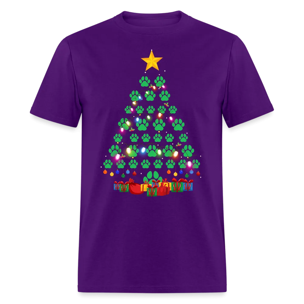 Christmas - Paw Christmas Tree - Family Shirts Men, Woman Christmas T Shirts