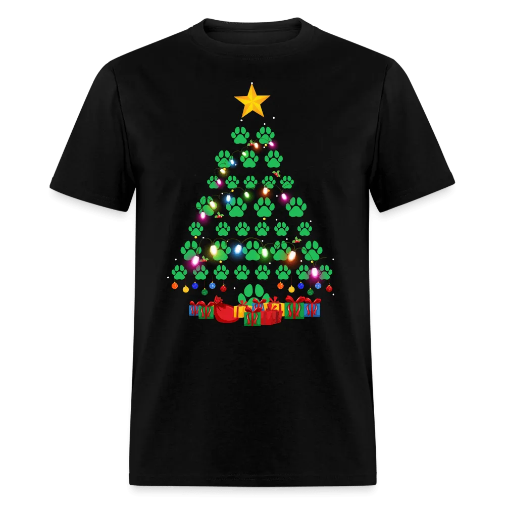 Christmas - Paw Christmas Tree - Family Shirts Men, Woman Christmas T Shirts