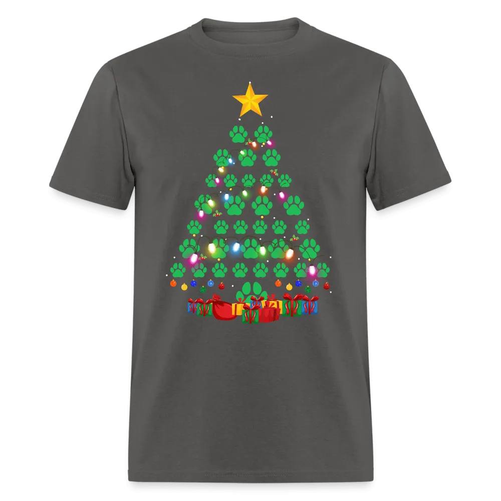 Christmas - Paw Christmas Tree - Family Shirts Men, Woman Christmas T Shirts