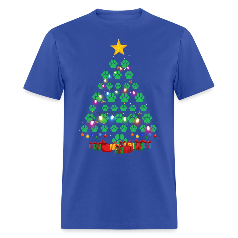 Christmas - Paw Christmas Tree - Family Shirts Men, Woman Christmas T Shirts