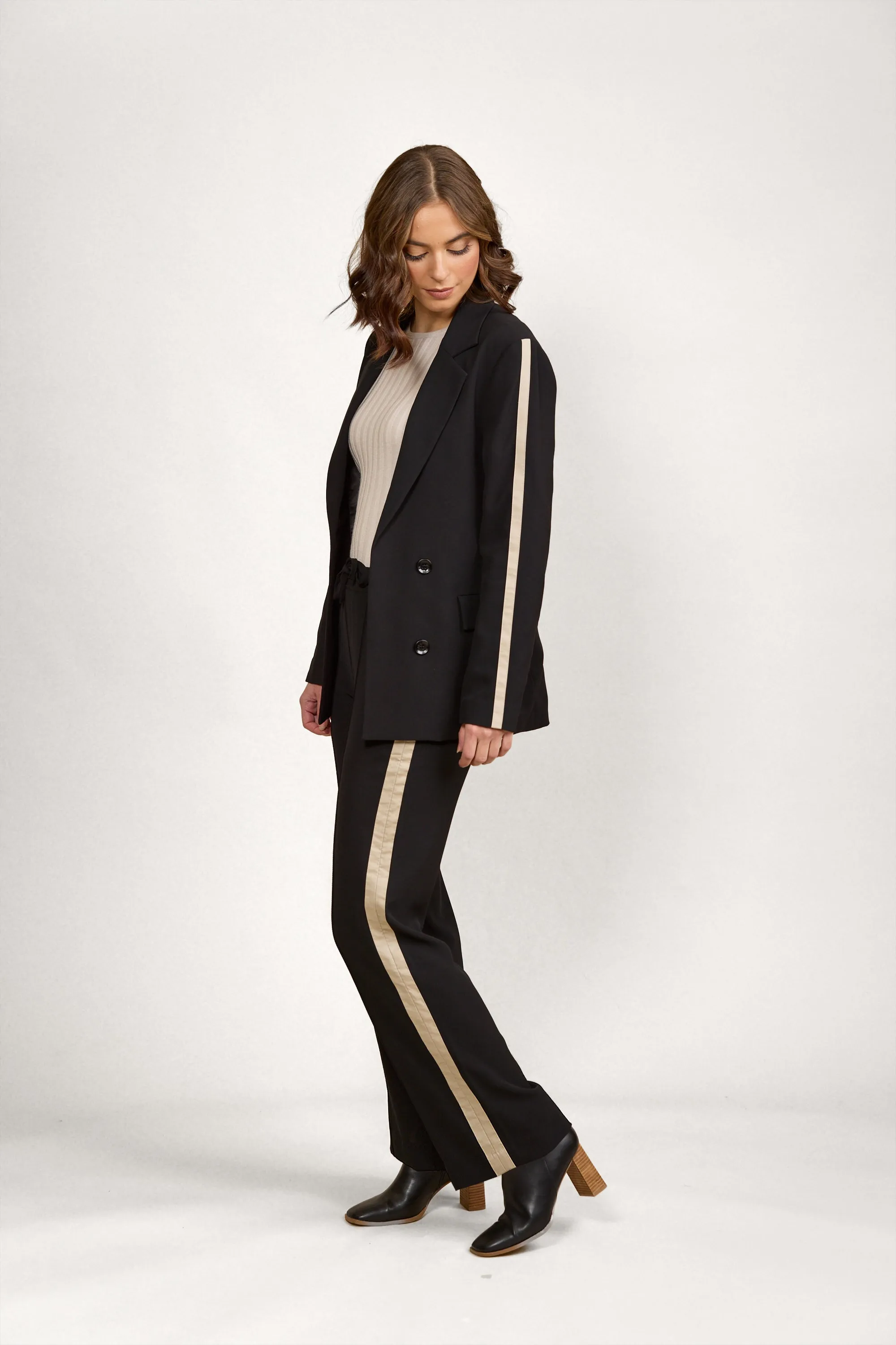 Clementine Blazer -Black/Oat
