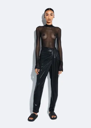 Coated Jersey Draped Pant