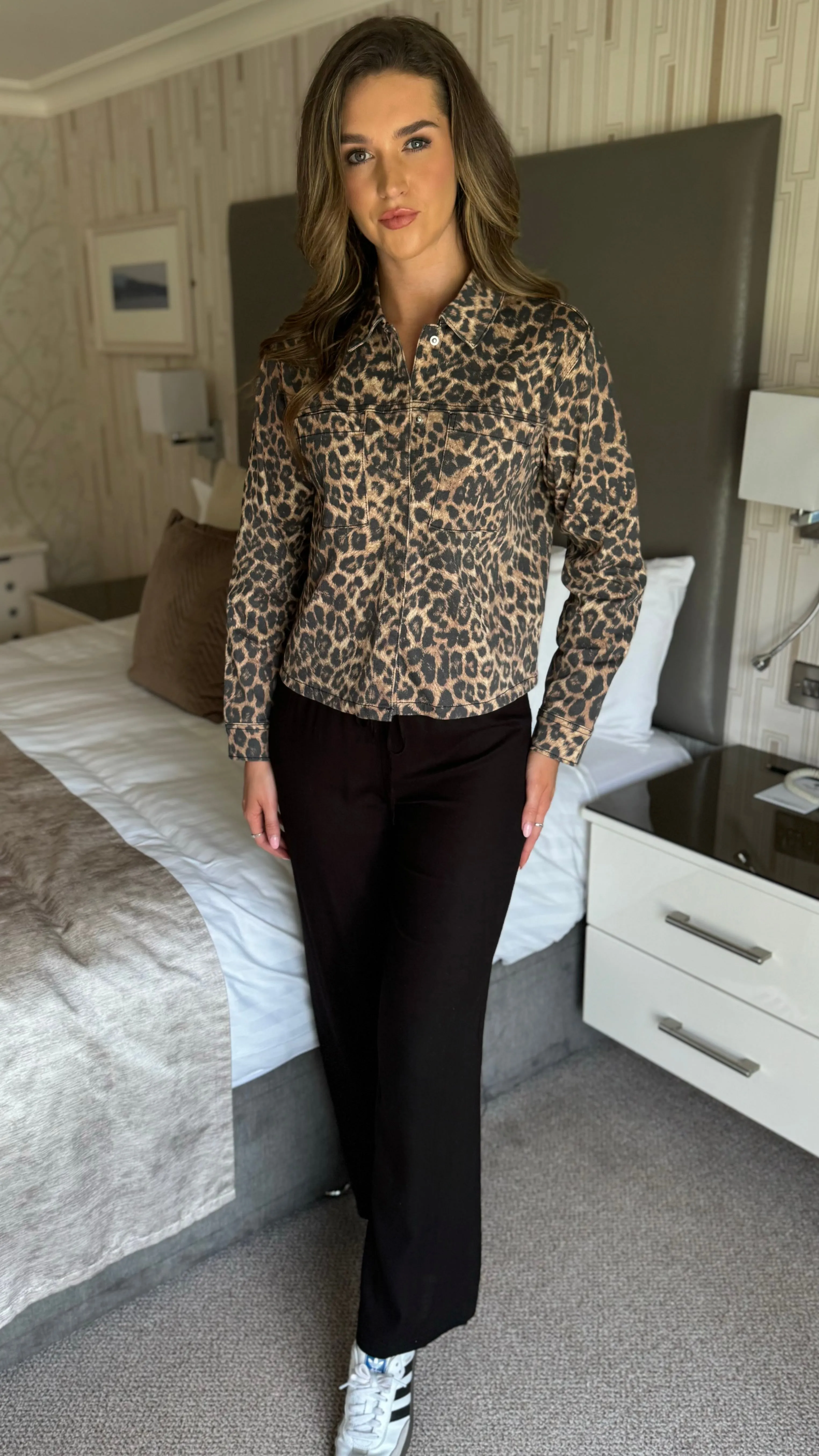 Colette Brown Leopard Print Twill Jacket