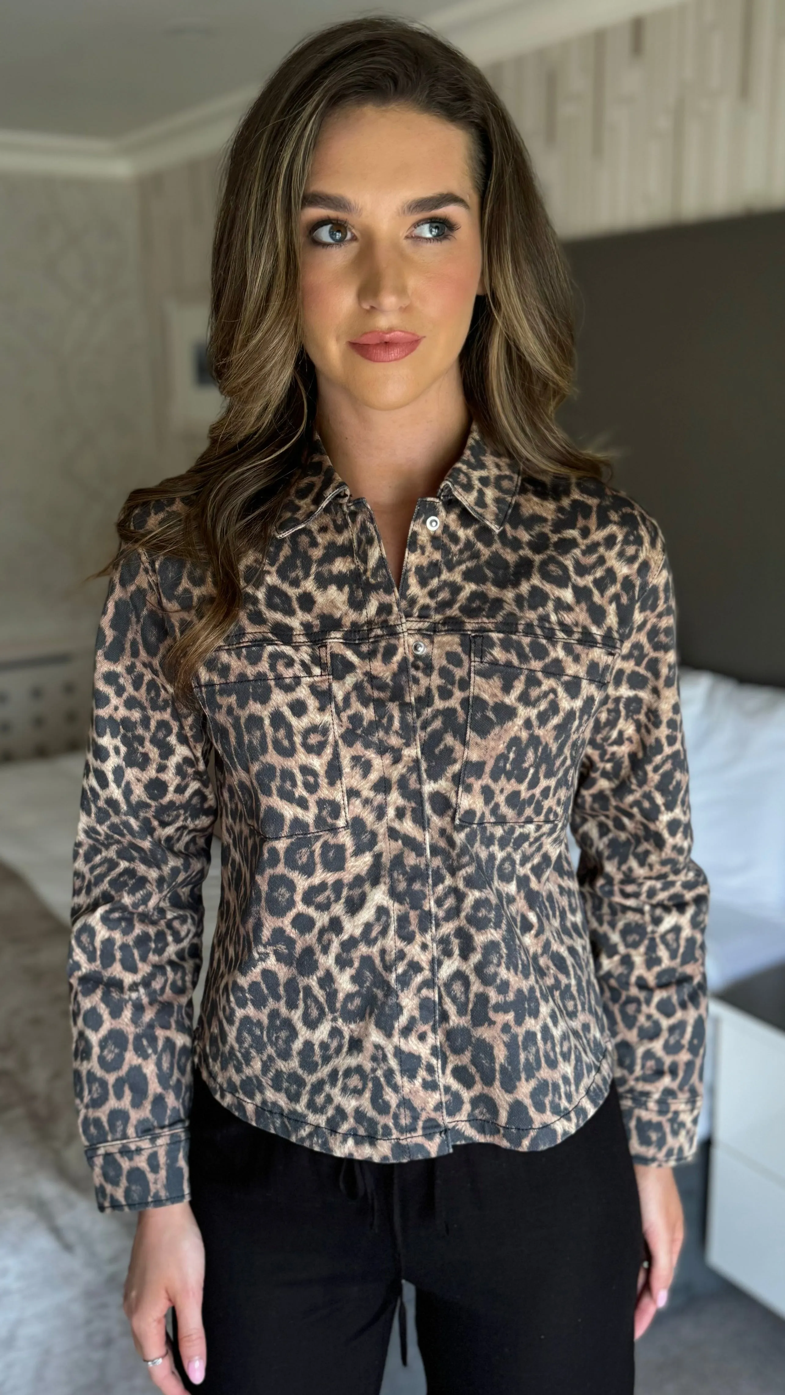 Colette Brown Leopard Print Twill Jacket