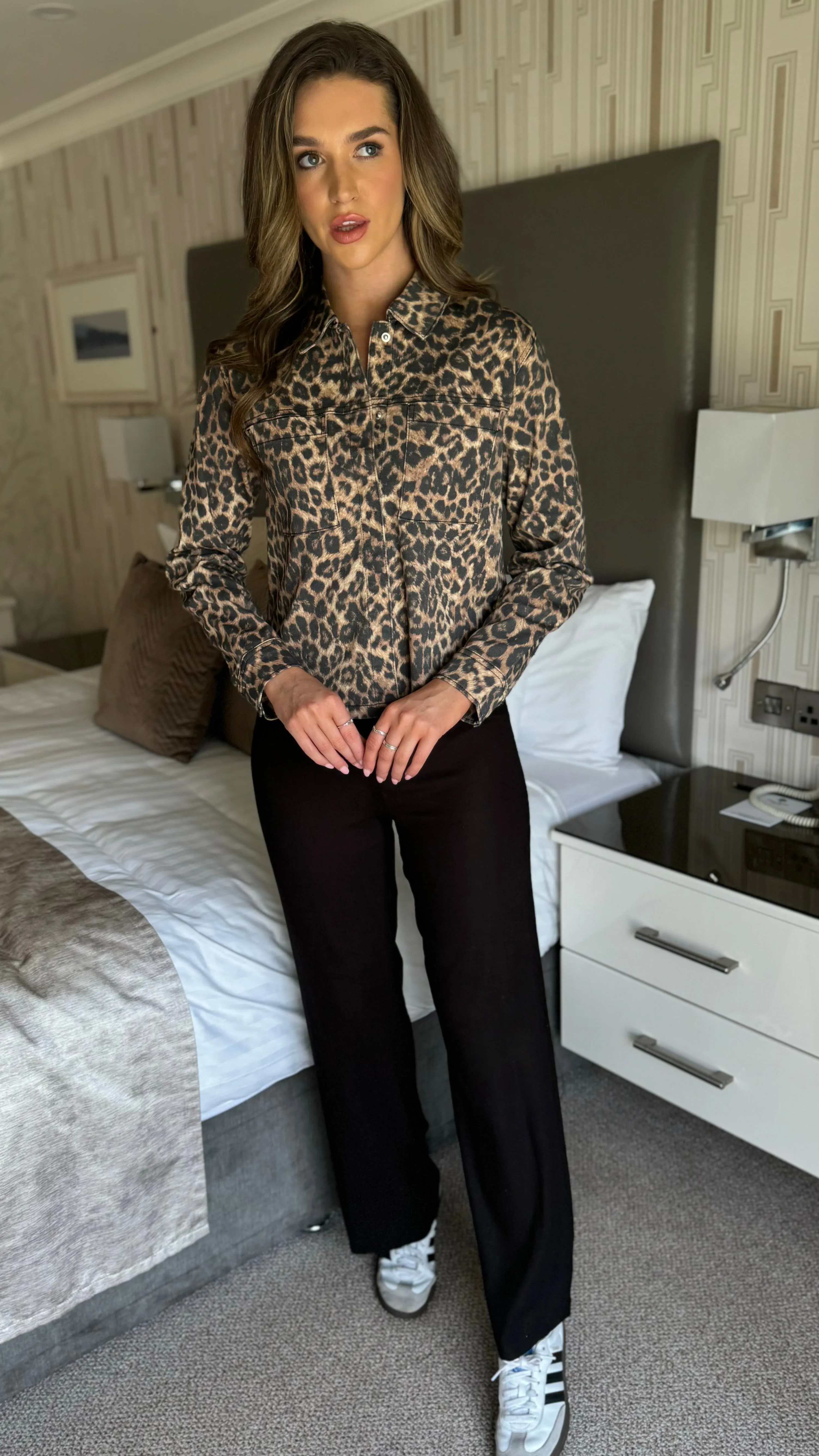Colette Brown Leopard Print Twill Jacket