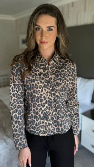 Colette Brown Leopard Print Twill Jacket