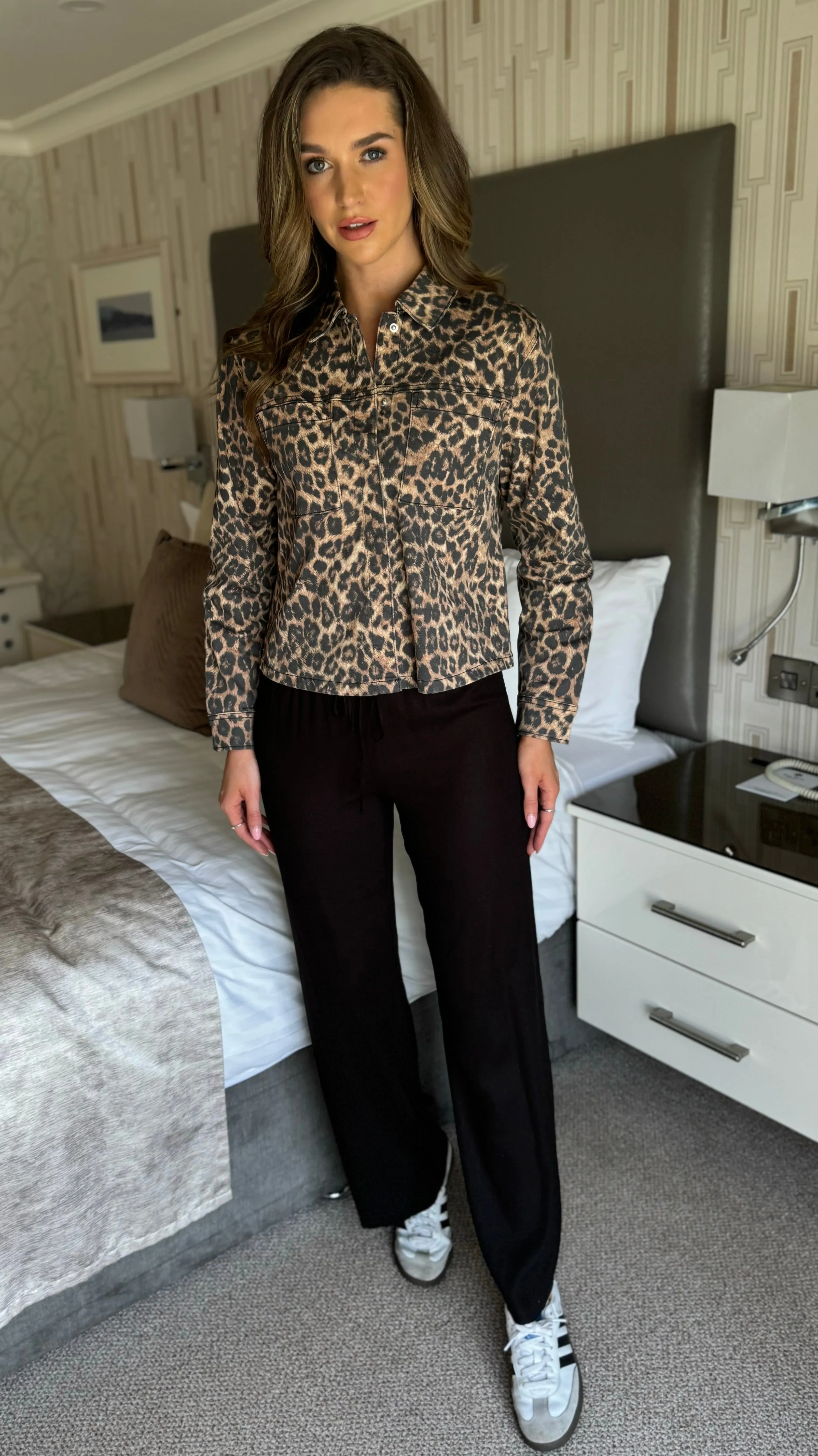 Colette Brown Leopard Print Twill Jacket