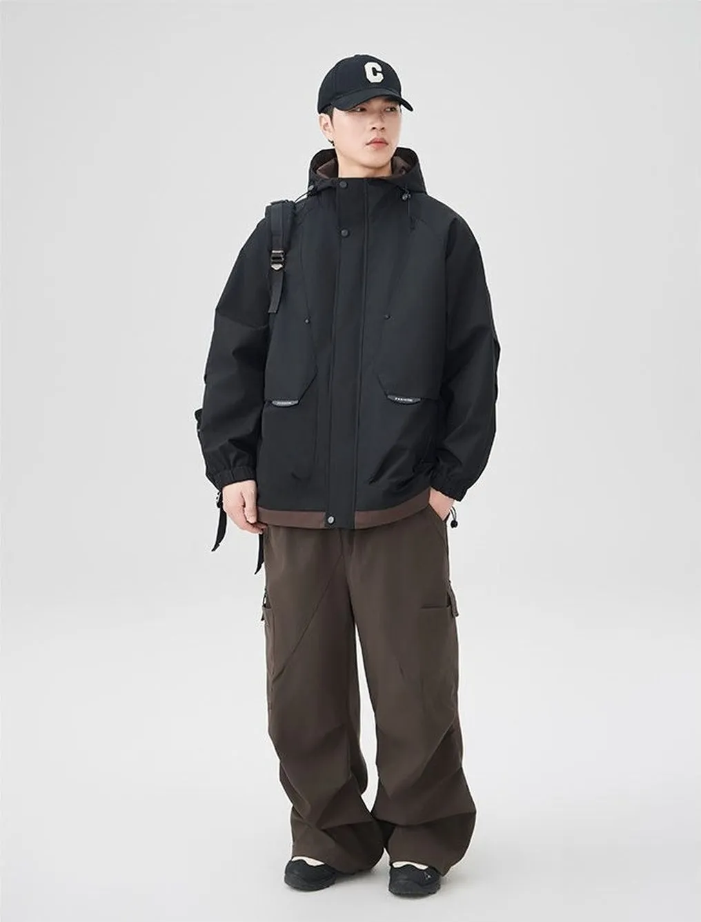 Color-Blocked Easy-to-Clean Rain Jacket for Men