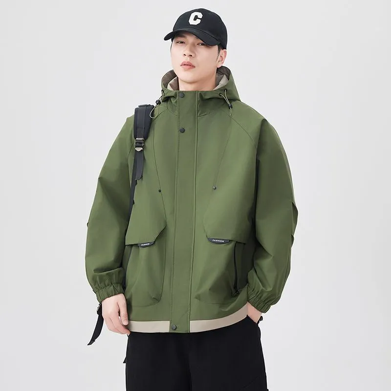 Color-Blocked Easy-to-Clean Rain Jacket for Men