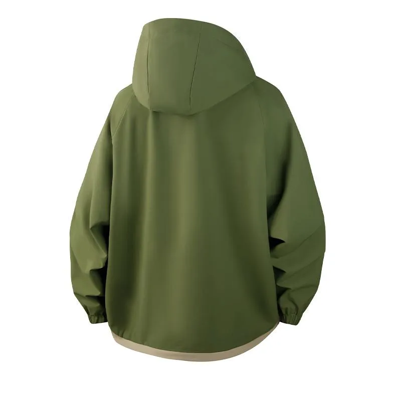Color-Blocked Easy-to-Clean Rain Jacket for Men