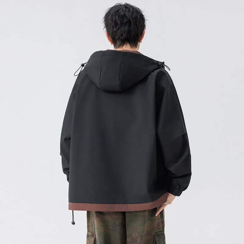 Color-Blocked Easy-to-Clean Rain Jacket for Men