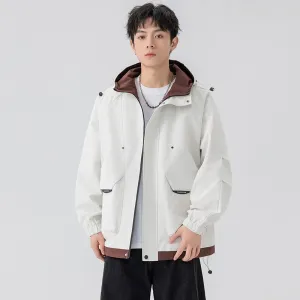Color-Blocked Easy-to-Clean Rain Jacket for Men