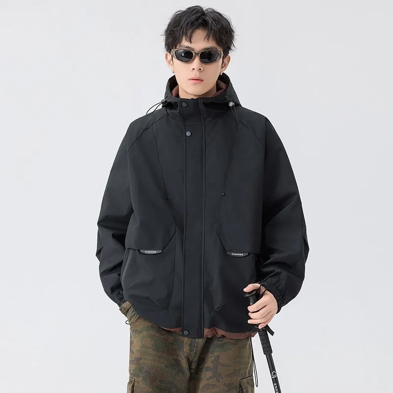 Color-Blocked Easy-to-Clean Rain Jacket for Men