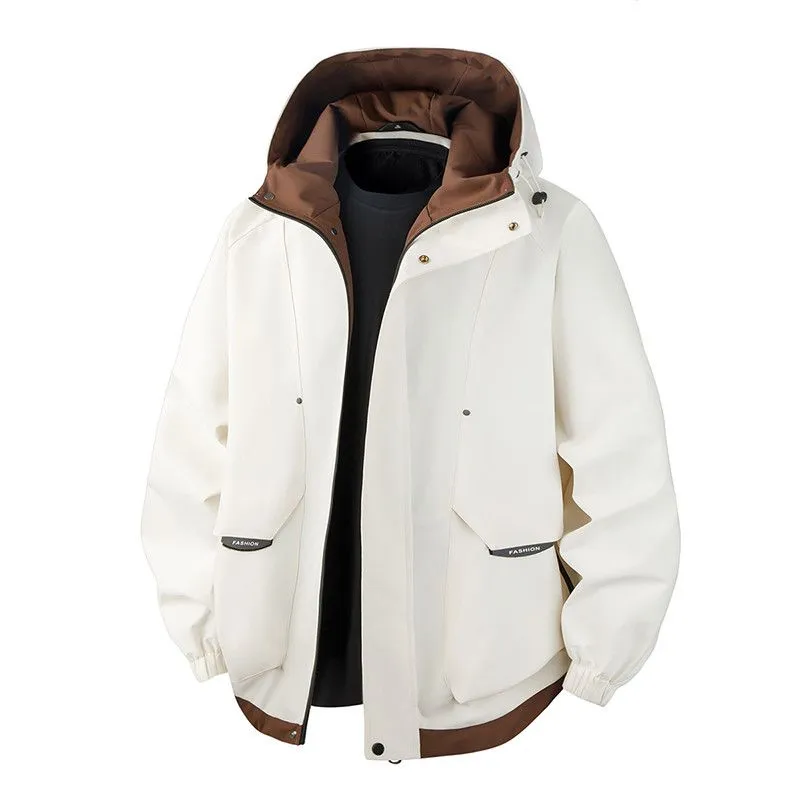 Color-Blocked Easy-to-Clean Rain Jacket for Men