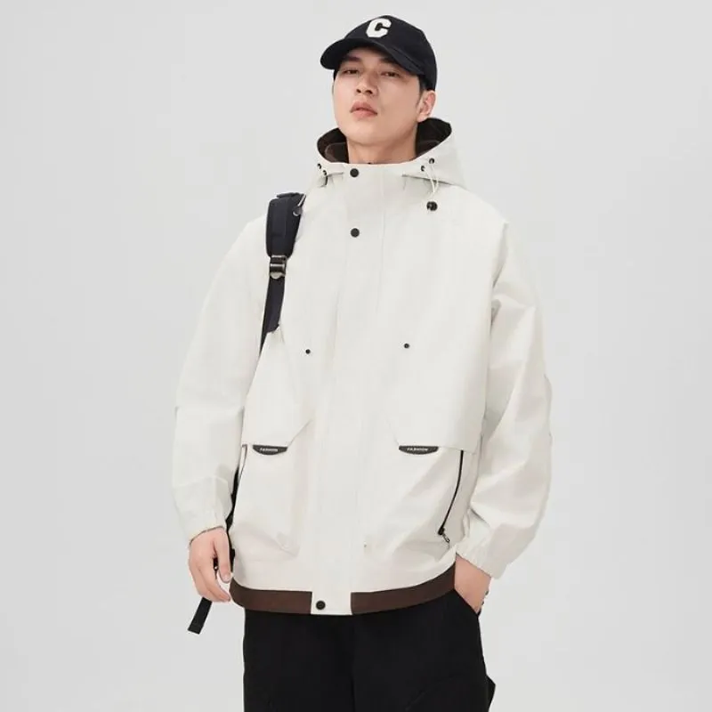 Color-Blocked Easy-to-Clean Rain Jacket for Men