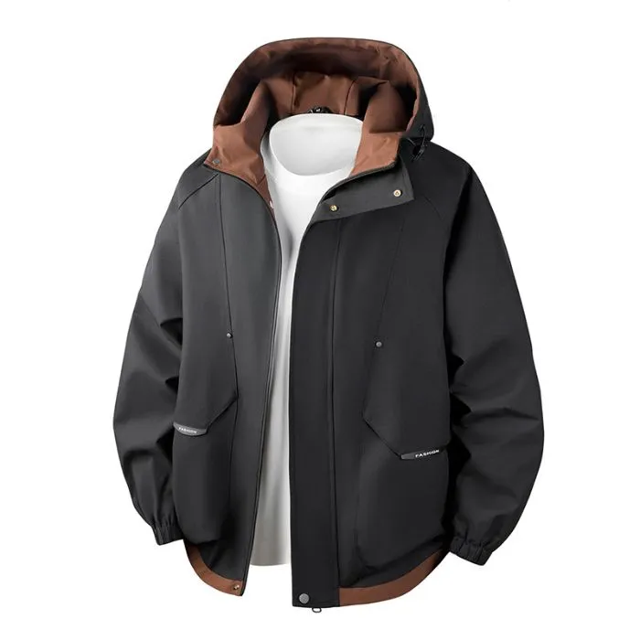 Color-Blocked Easy-to-Clean Rain Jacket for Men