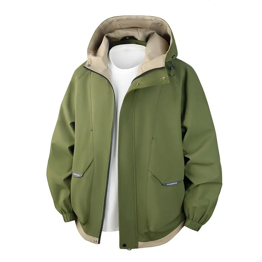Color-Blocked Easy-to-Clean Rain Jacket for Men