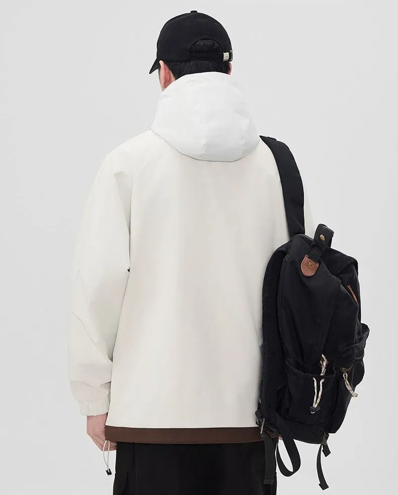 Color-Blocked Easy-to-Clean Rain Jacket for Men