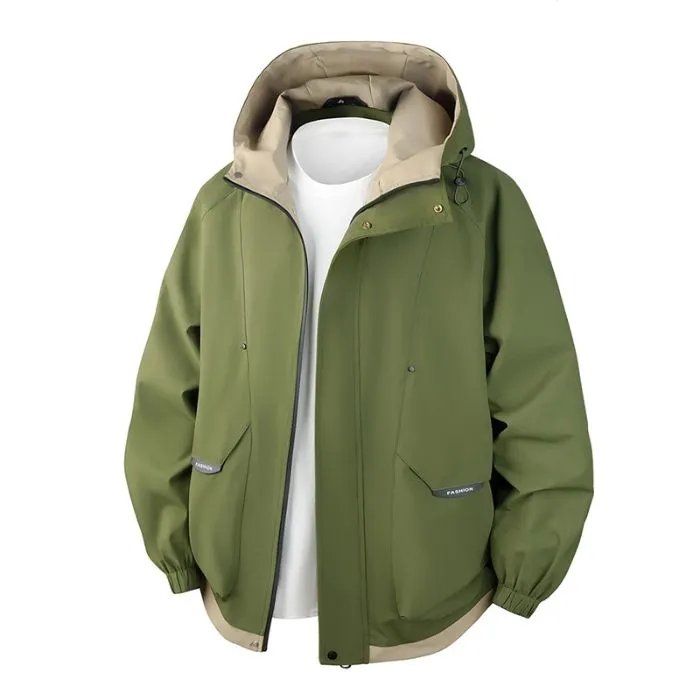 Color-Blocked Easy-to-Clean Rain Jacket for Men