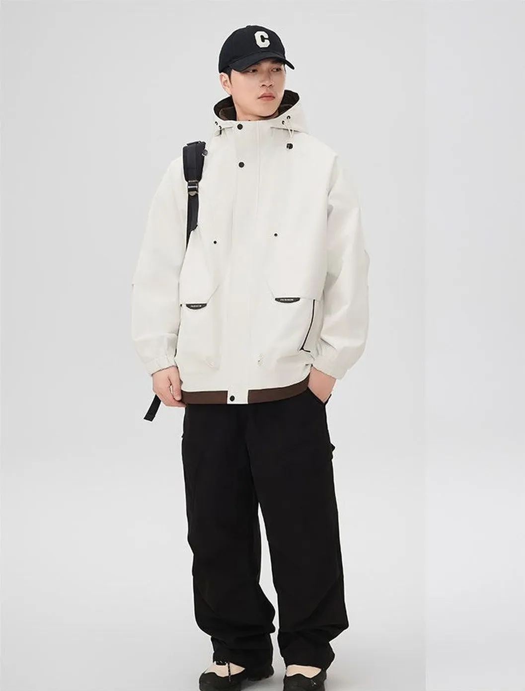 Color-Blocked Easy-to-Clean Rain Jacket for Men