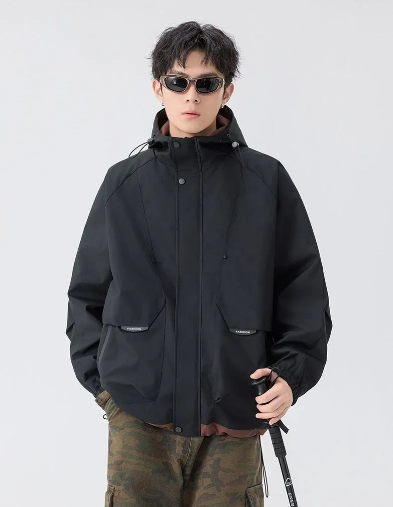 Color-Blocked Easy-to-Clean Rain Jacket for Men