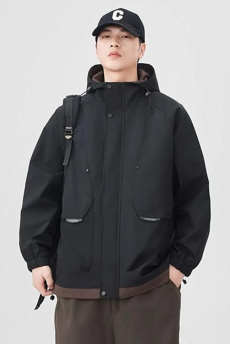 Color-Blocked Easy-to-Clean Rain Jacket for Men