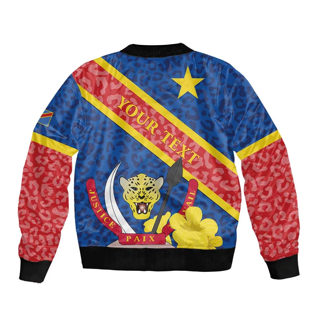 Congo DR Bomber Jacket Coat Of Arms Leopard Pattern LT01