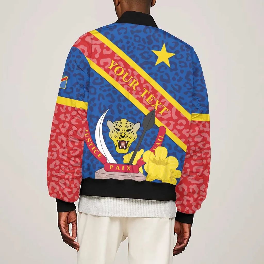 Congo DR Bomber Jacket Coat Of Arms Leopard Pattern LT01
