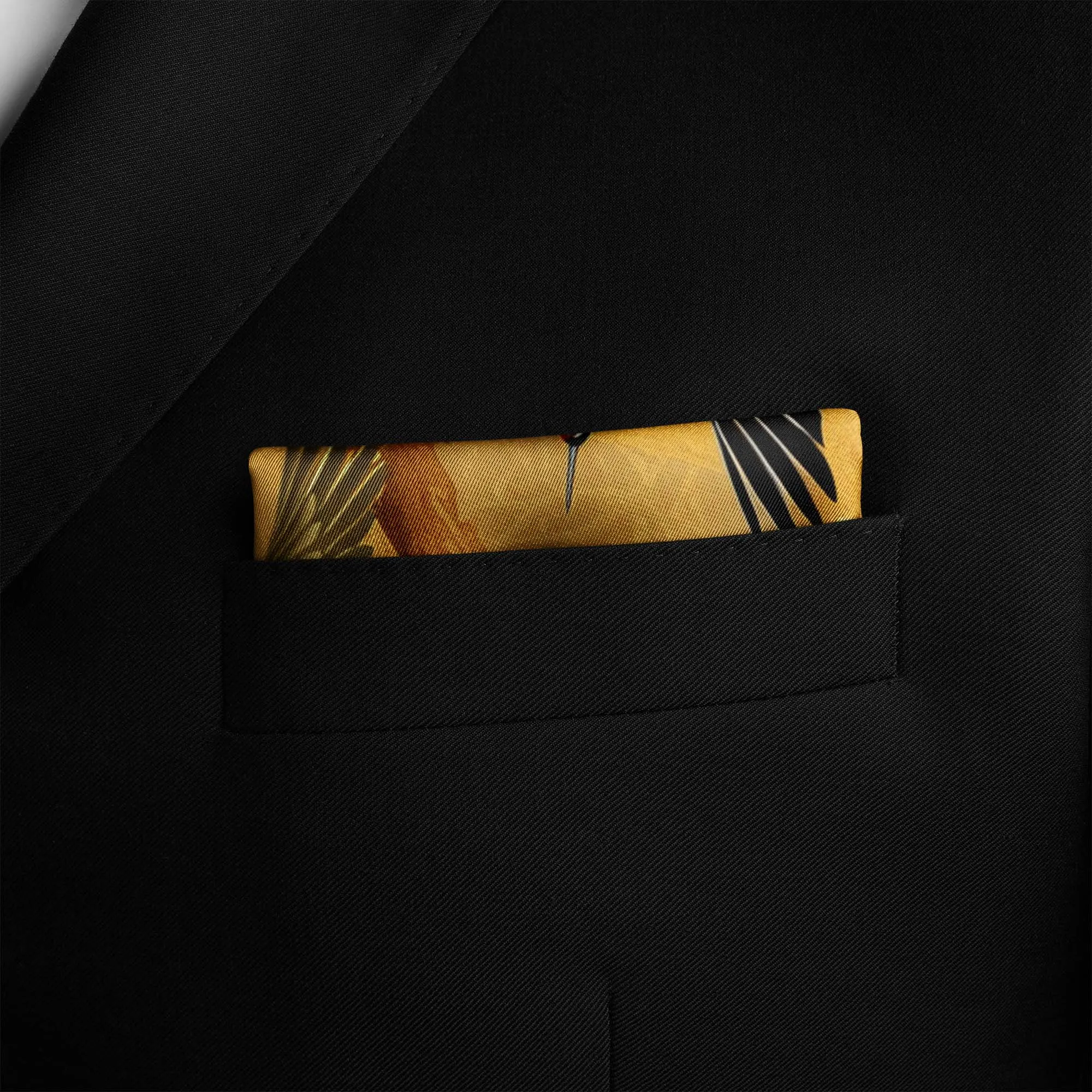 CRANE BIRDS SILK POCKET SQUARE
