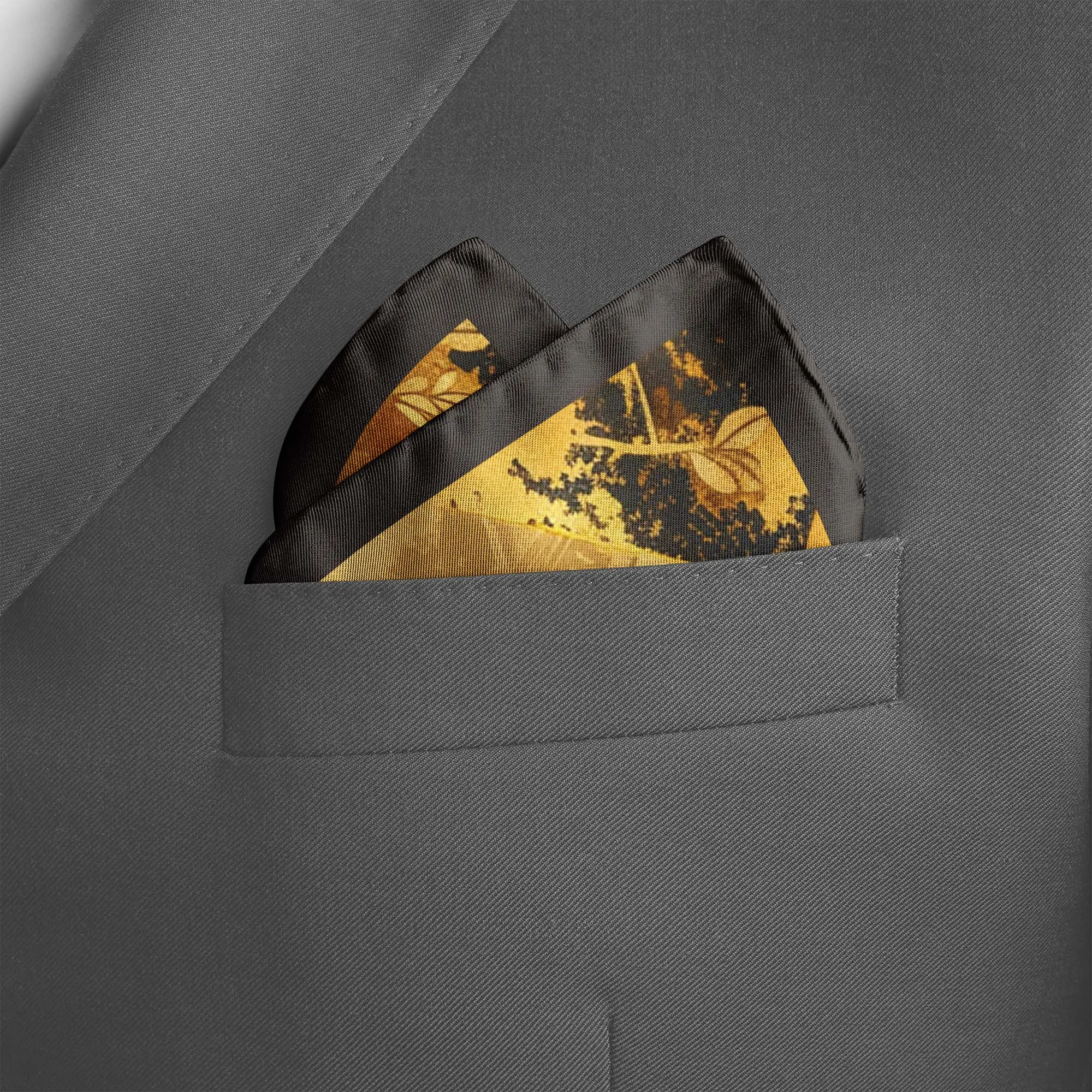 CRANE BIRDS SILK POCKET SQUARE