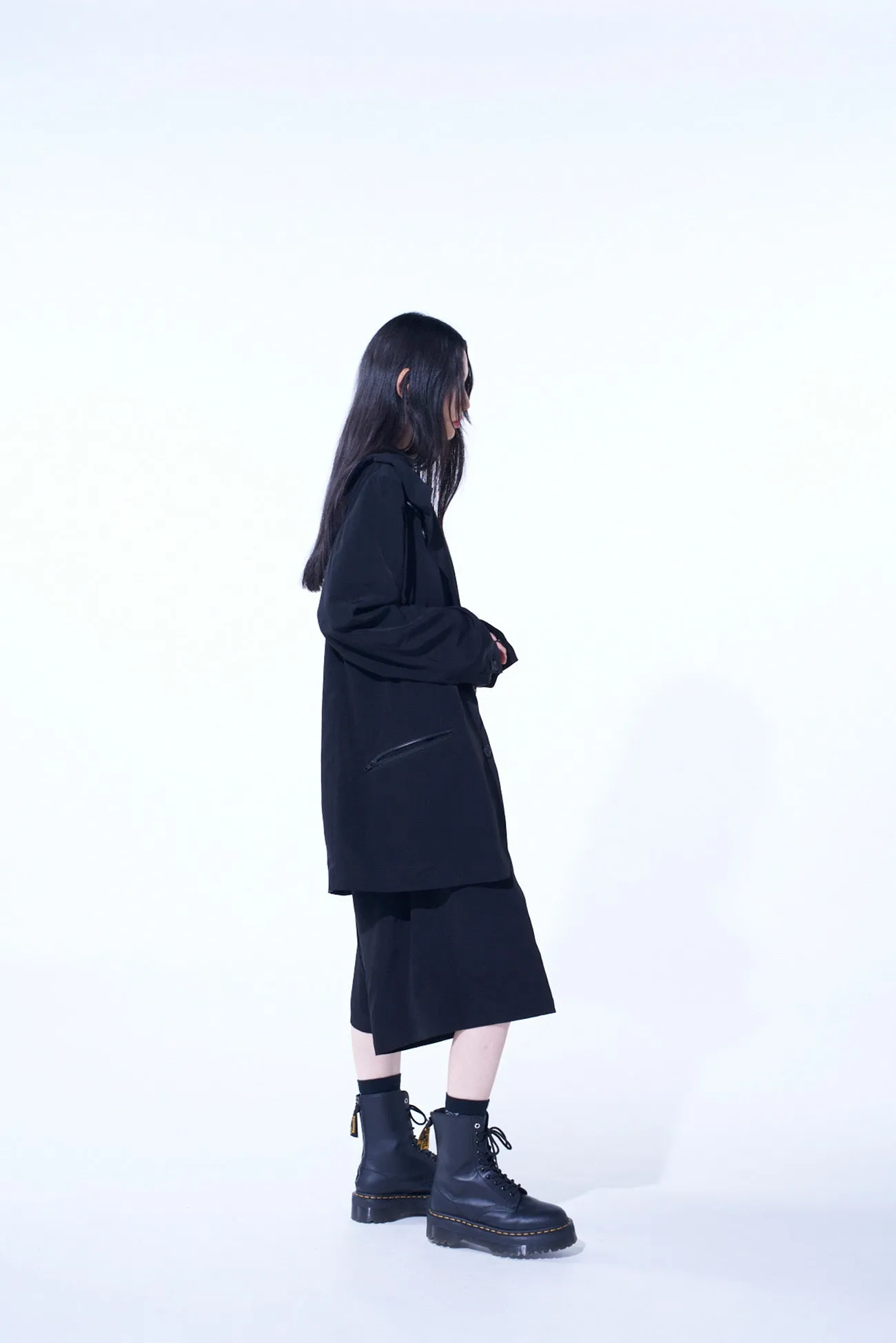 CREPE de CHINE HOODED JACKET