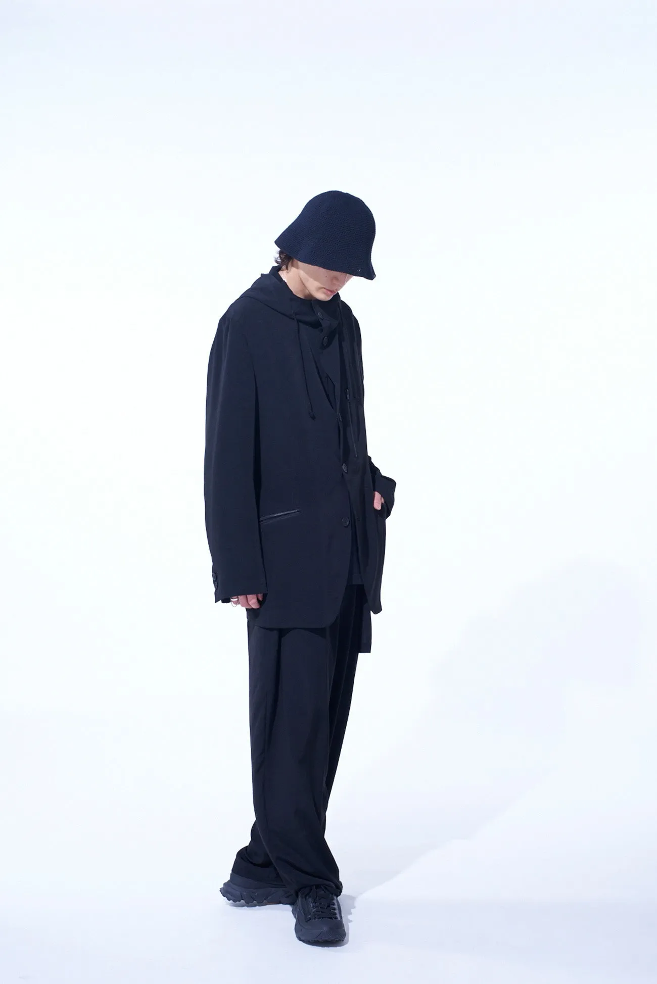 CREPE de CHINE HOODED JACKET