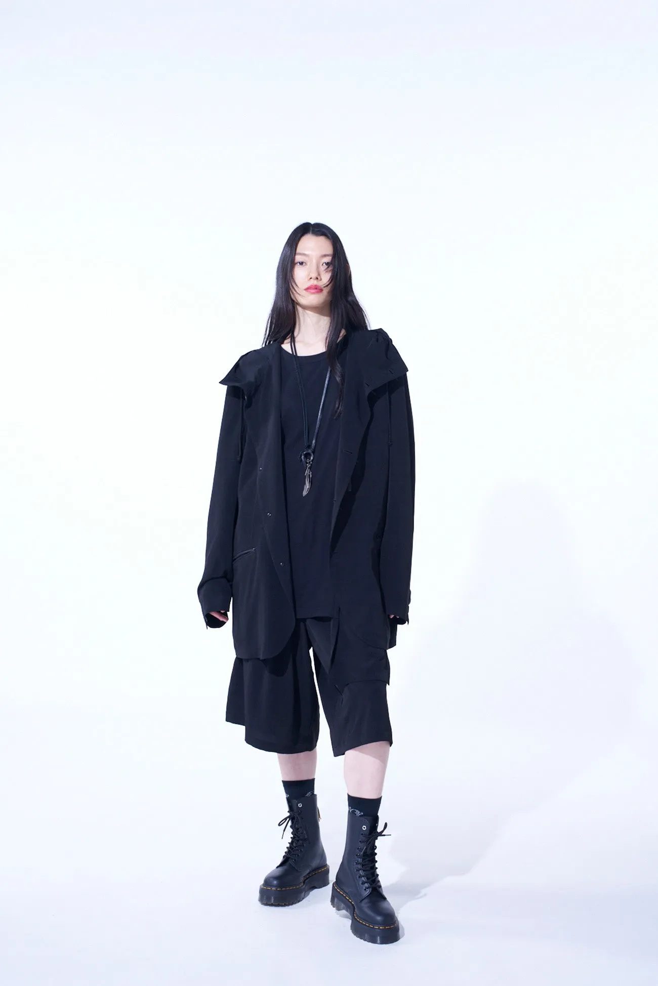 CREPE de CHINE HOODED JACKET