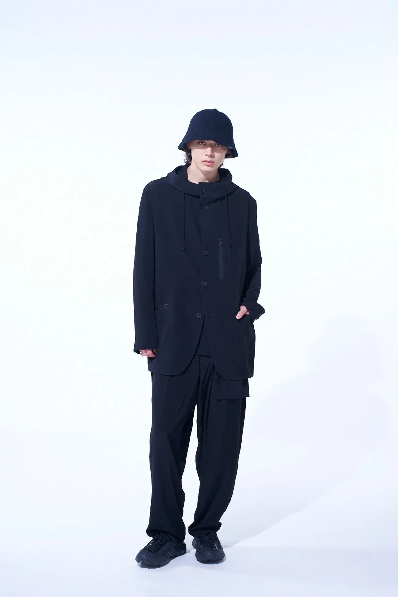 CREPE de CHINE HOODED JACKET