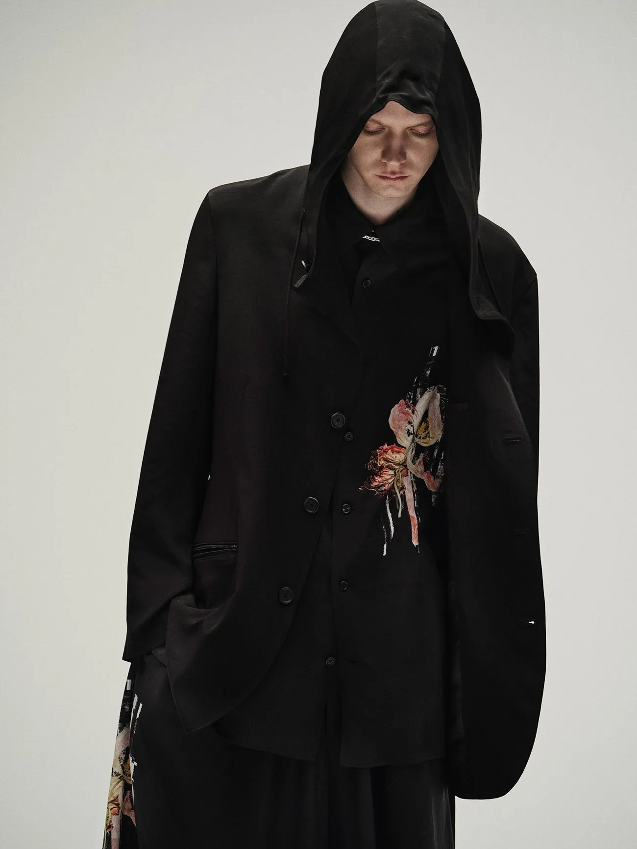 CREPE de CHINE HOODED JACKET