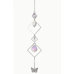 Crystal Ball Prism with Metal Butterly and Diamond