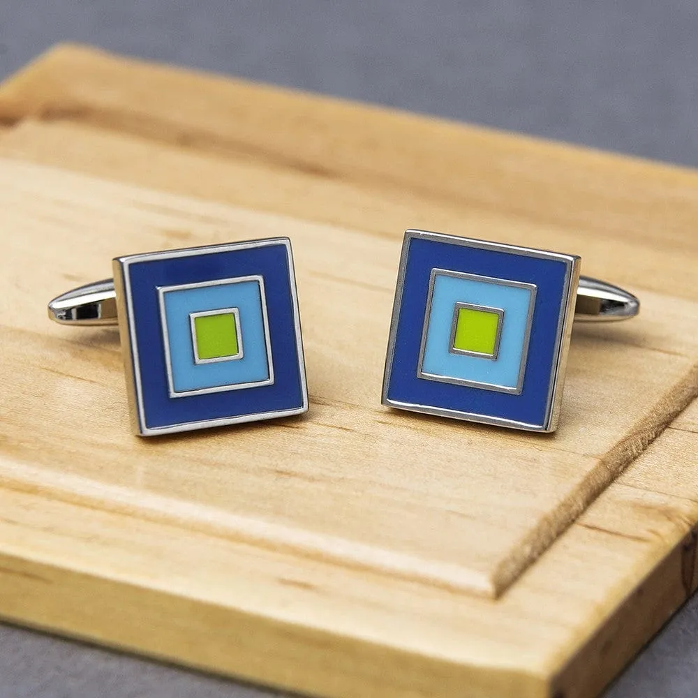 Cubic Blue Cufflinks