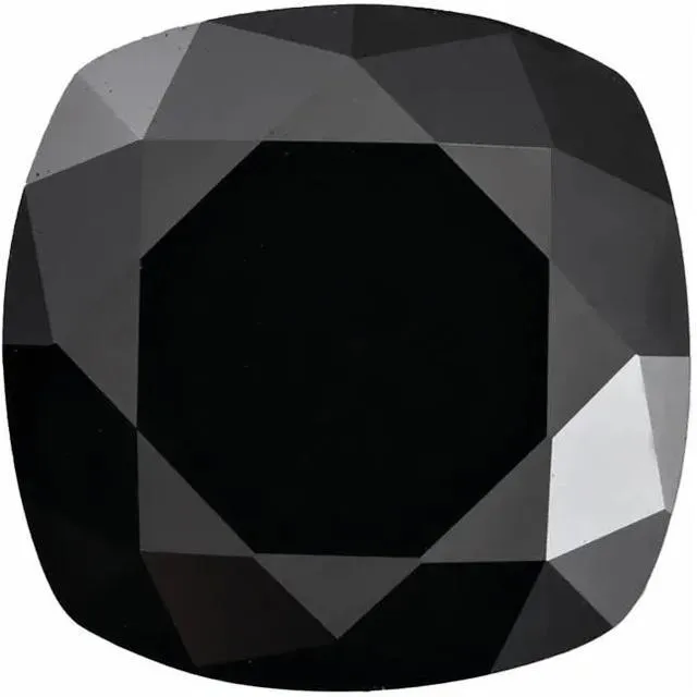Cushion Diamond Faceted FAB Black Moissanite Loose Stone