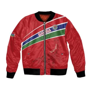 Custom Gambia Football Bomber Jacket Scorpions Never Die LT15