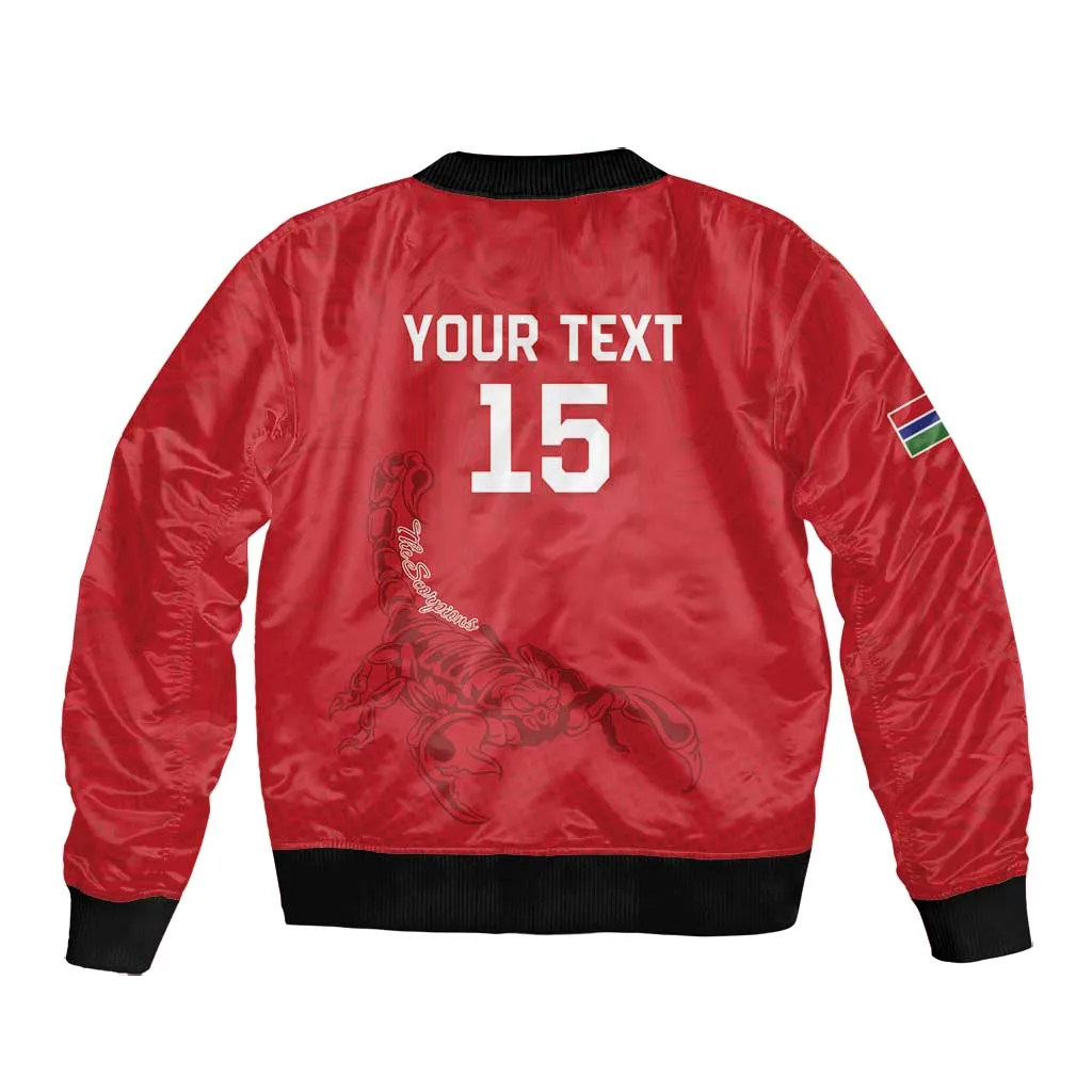 Custom Gambia Football Bomber Jacket Scorpions Never Die LT15