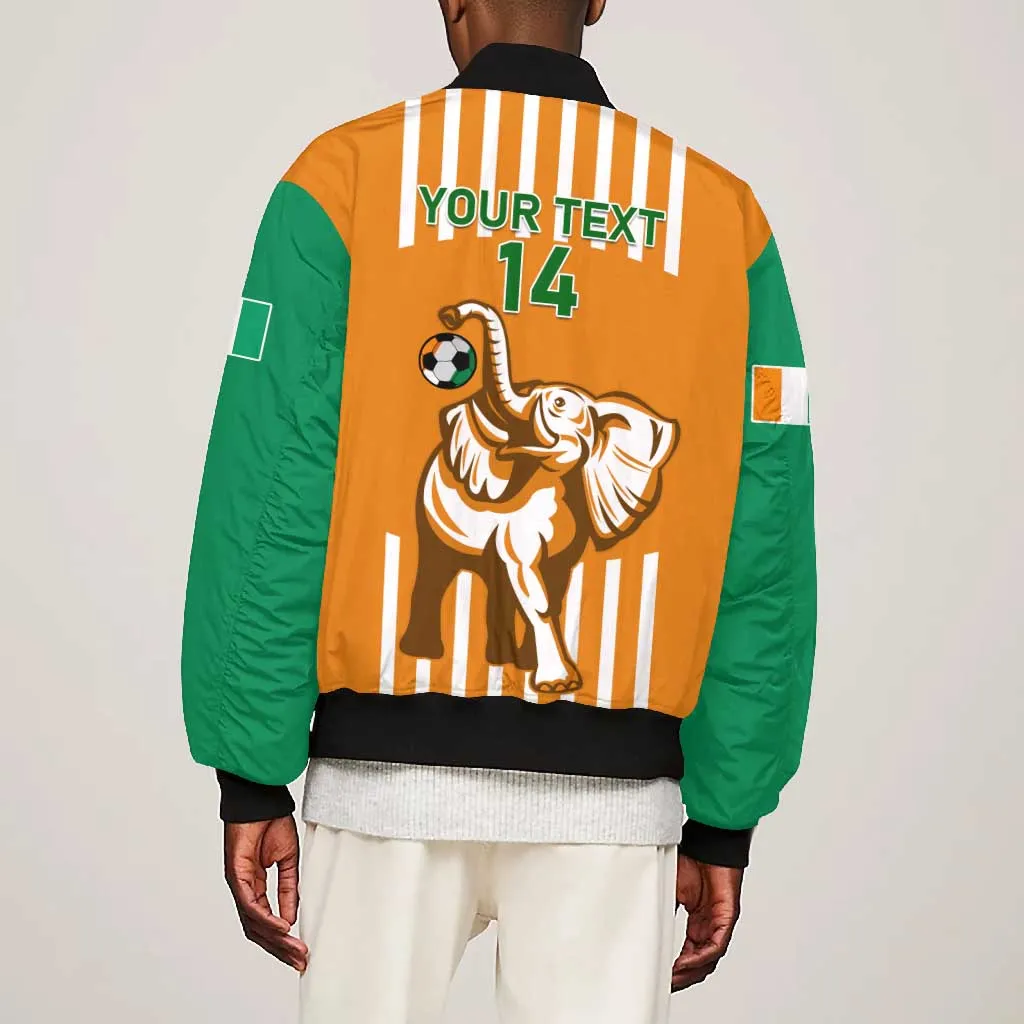 Custom Ivory Coast Football Bomber Jacket Les Elephants 3rd Champions Proud LT14