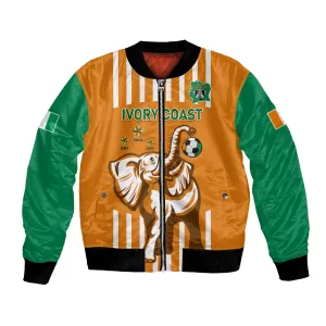 Custom Ivory Coast Football Bomber Jacket Les Elephants 3rd Champions Proud LT14