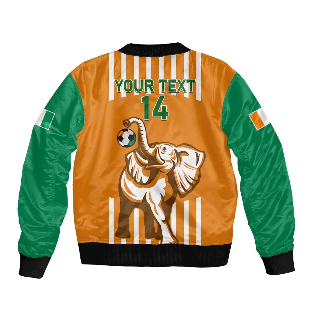 Custom Ivory Coast Football Bomber Jacket Les Elephants 3rd Champions Proud LT14