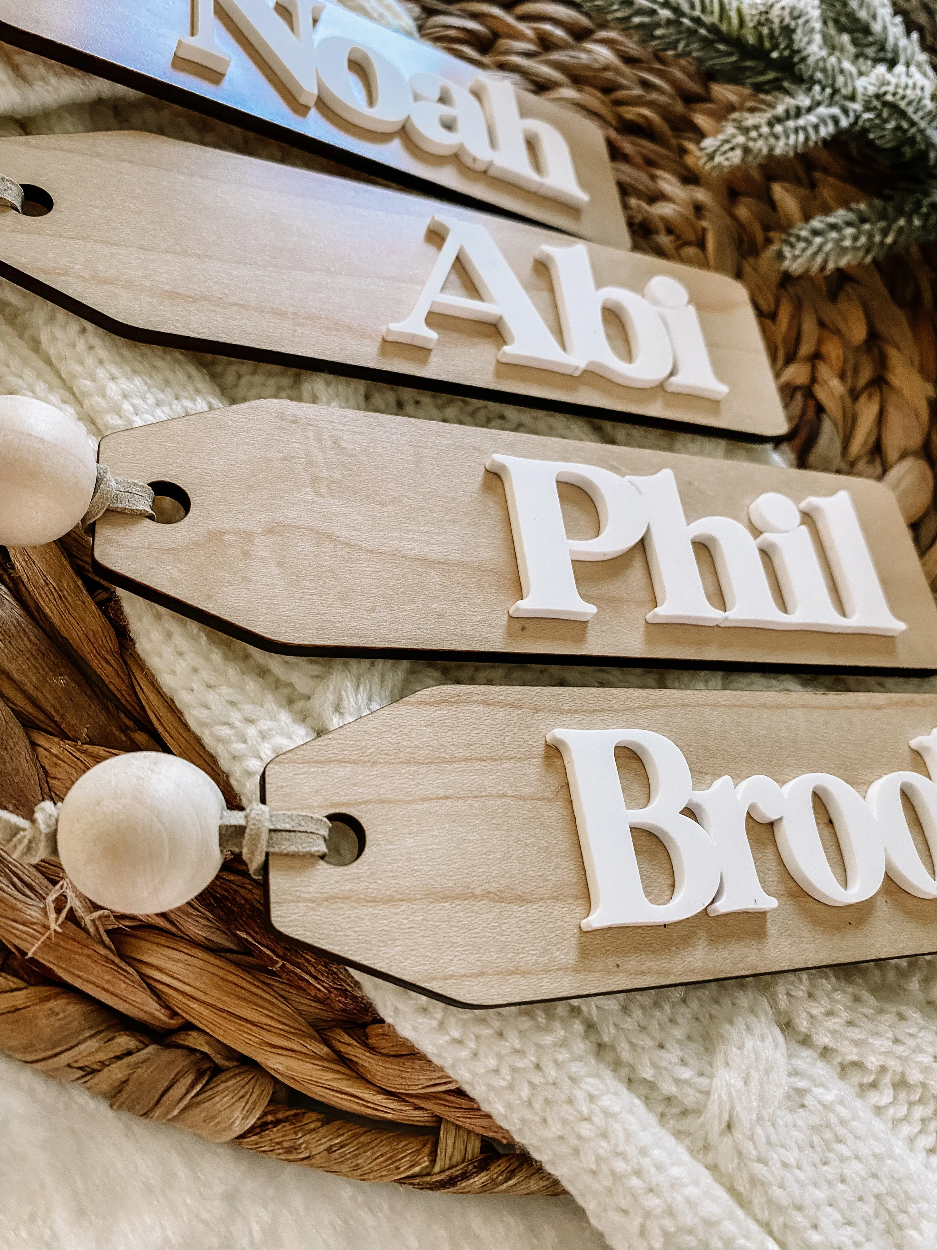 Custom Layered Stocking Tags