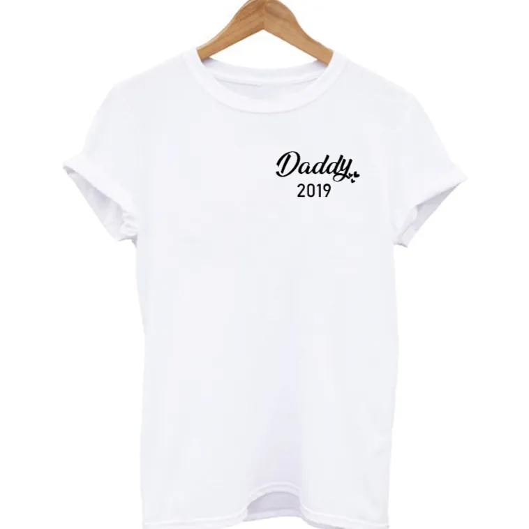 Custom Name and Year Matching T-shirts For Dad, Mum and Kid / Baby