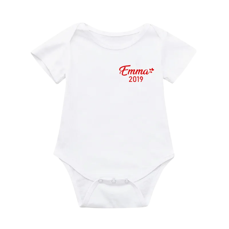 Custom Name and Year Matching T-shirts For Dad, Mum and Kid / Baby
