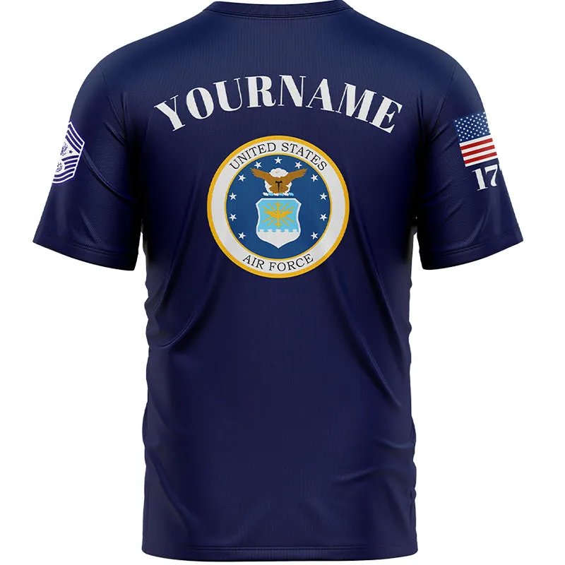 Custom Navy 1776 U.S Air Force Military Rank Name T-Shirt