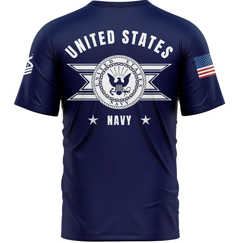 Custom Navy U.S Navy Military Rank Veteran Name T-Shirt