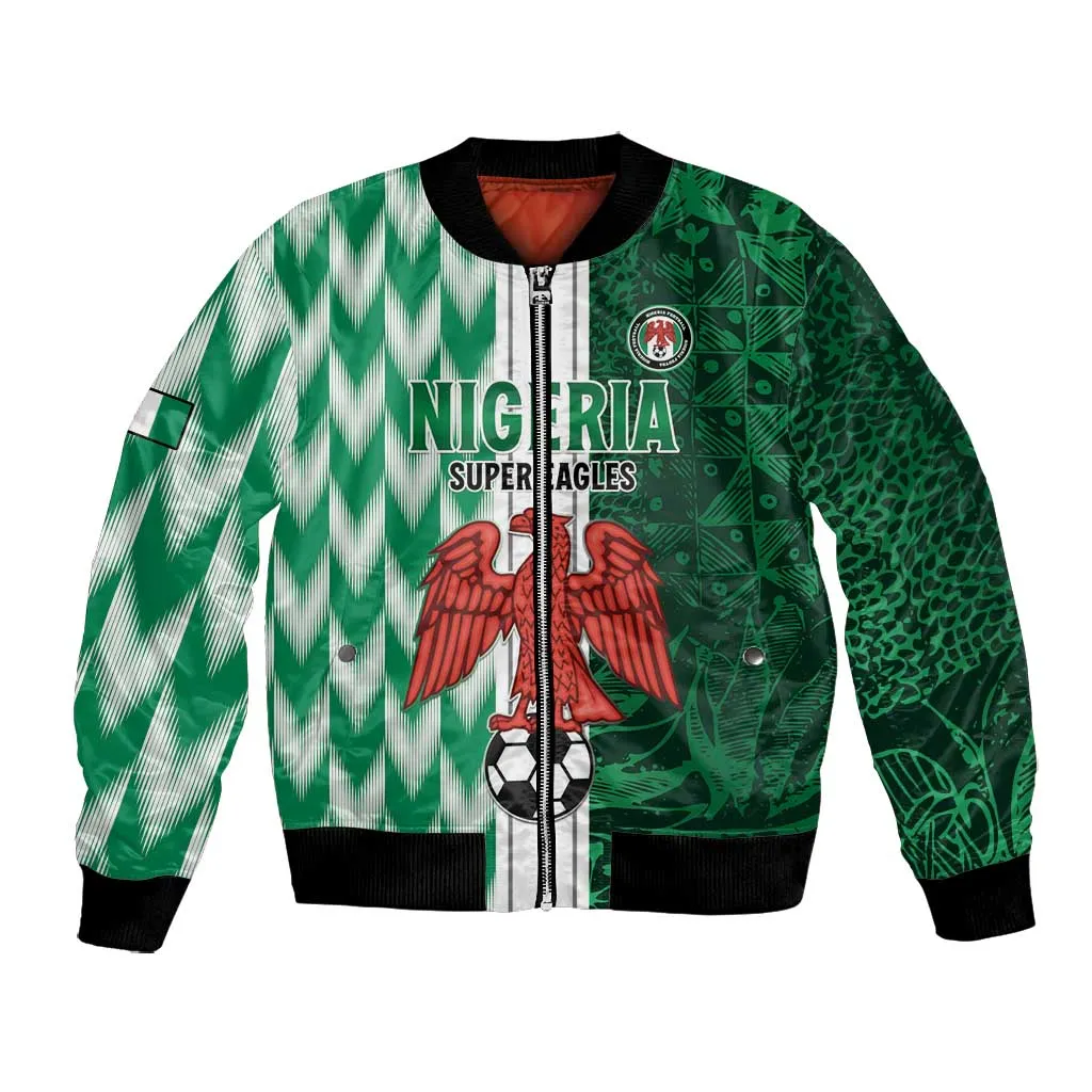 Custom Nigeria Football Bomber Jacket Go Champions LT15